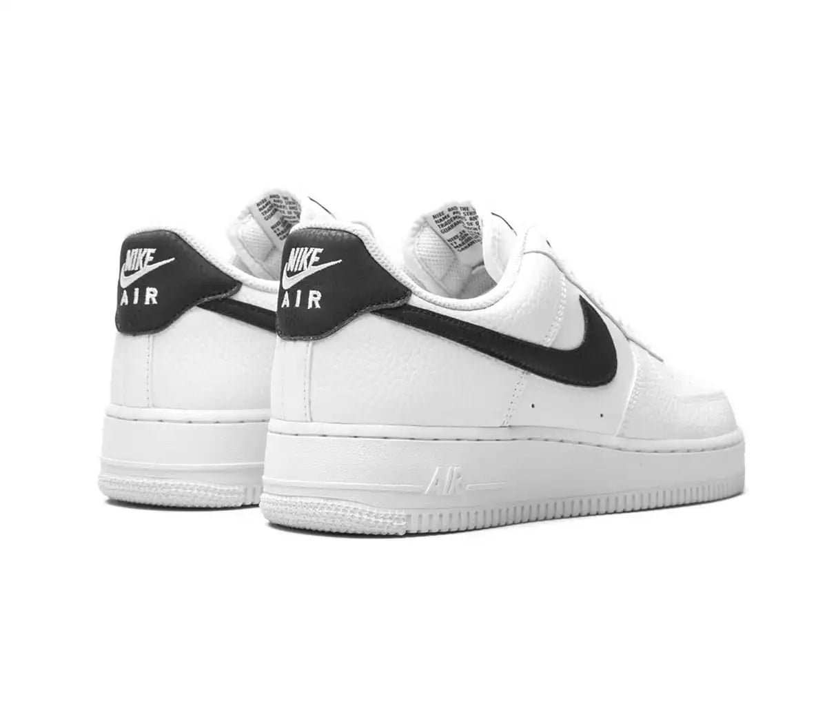 Nike Air Force 1 Low 07 White Black Pebbled Leather