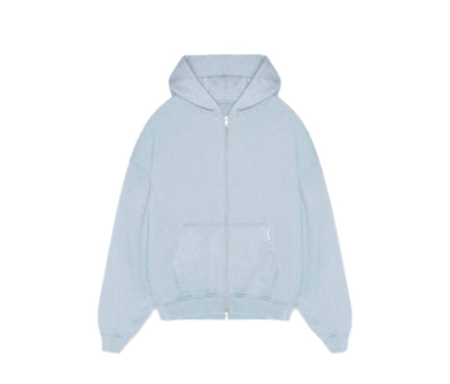 Represent Blank Zip Hoodie - Washed Blue