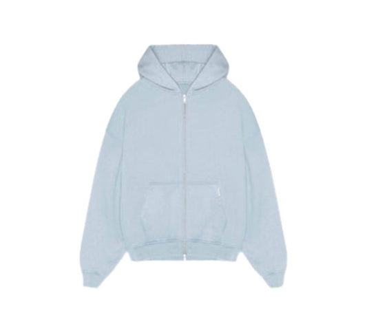 Represent Blank Zip Hoodie - Washed Blue