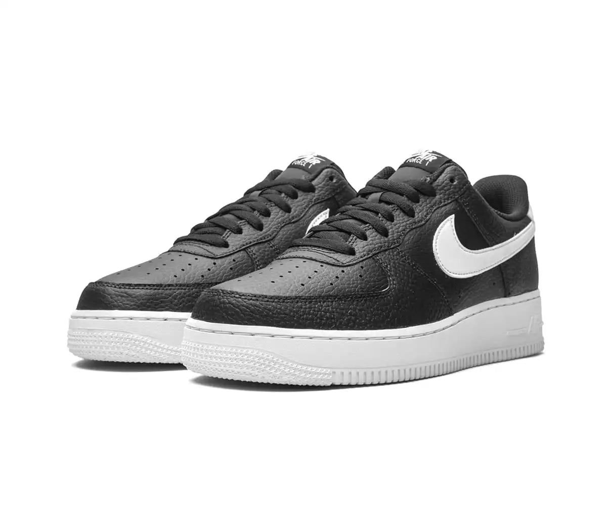 Nike Air Force 1 Low Black White Pebbled Leather (GS)