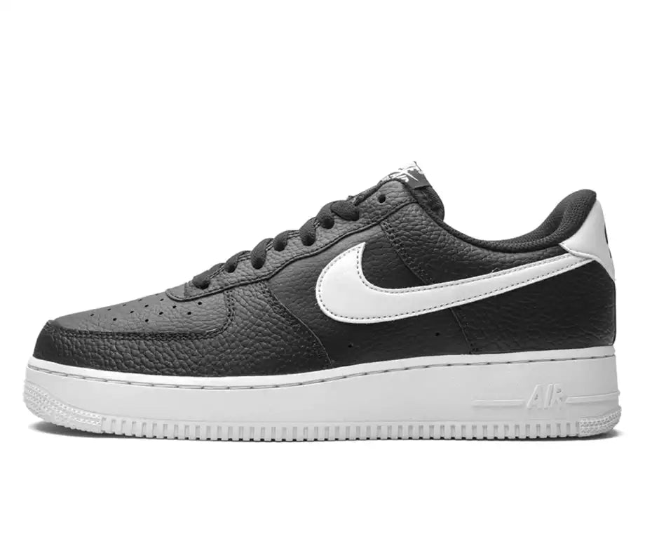 Nike Air Force 1 Low Black White Pebbled Leather (GS)