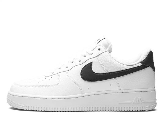 Nike Air Force 1 Low 07 White Black Pebbled Leather